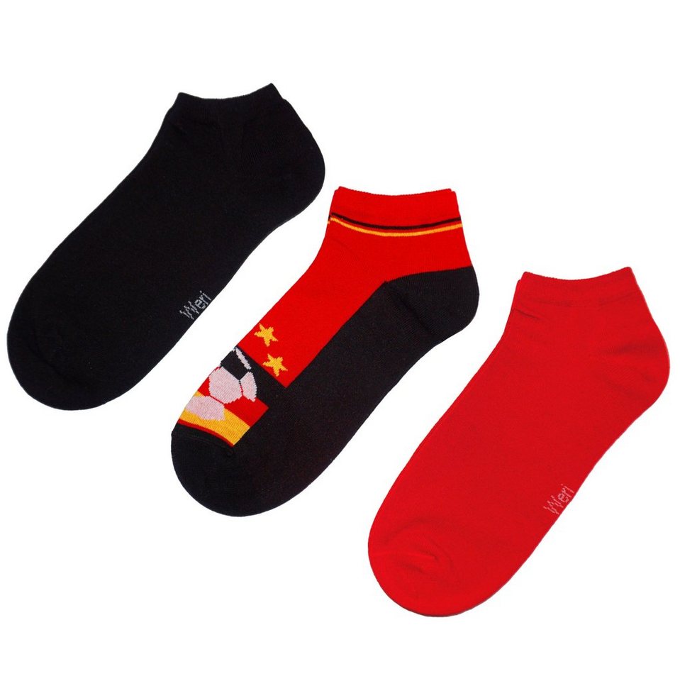 WERI SPEZIALS Strumpfhersteller GmbH Sneakersocken Sneakersocken 3-er Pack für Herren >>Bravo!<< aus Baumwolle von WERI SPEZIALS Strumpfhersteller GmbH