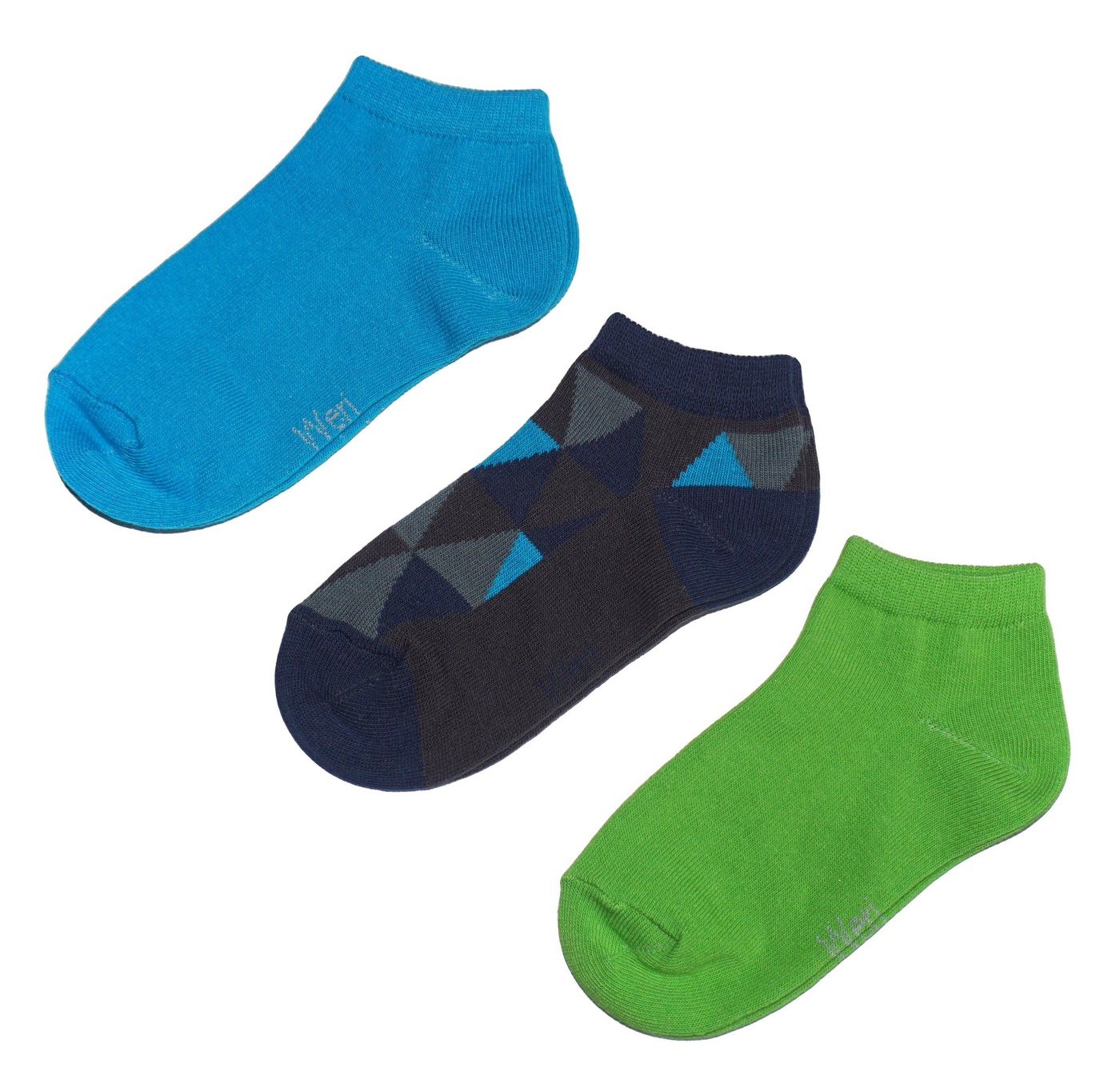 WERI SPEZIALS Strumpfhersteller GmbH Sneakersocken Sneakersocken 3-er Pack Kinder und Damen >Harlekin< Baumwolle (Set) von WERI SPEZIALS Strumpfhersteller GmbH