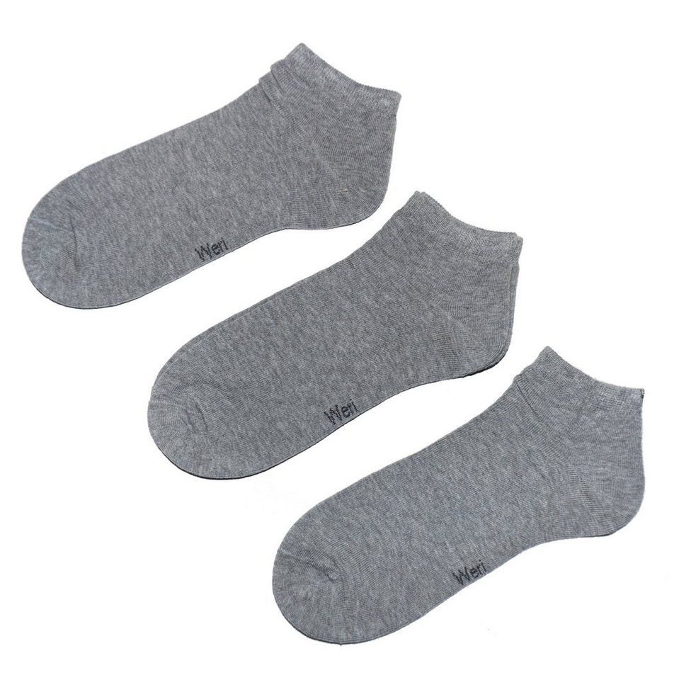 WERI SPEZIALS Strumpfhersteller GmbH Sneakersocken Sneakersocken 3-er Pack für Kinder Erwachsene>Einfarbig< Baumwolle (Set, 3-Paar) 3er-Pack von WERI SPEZIALS Strumpfhersteller GmbH