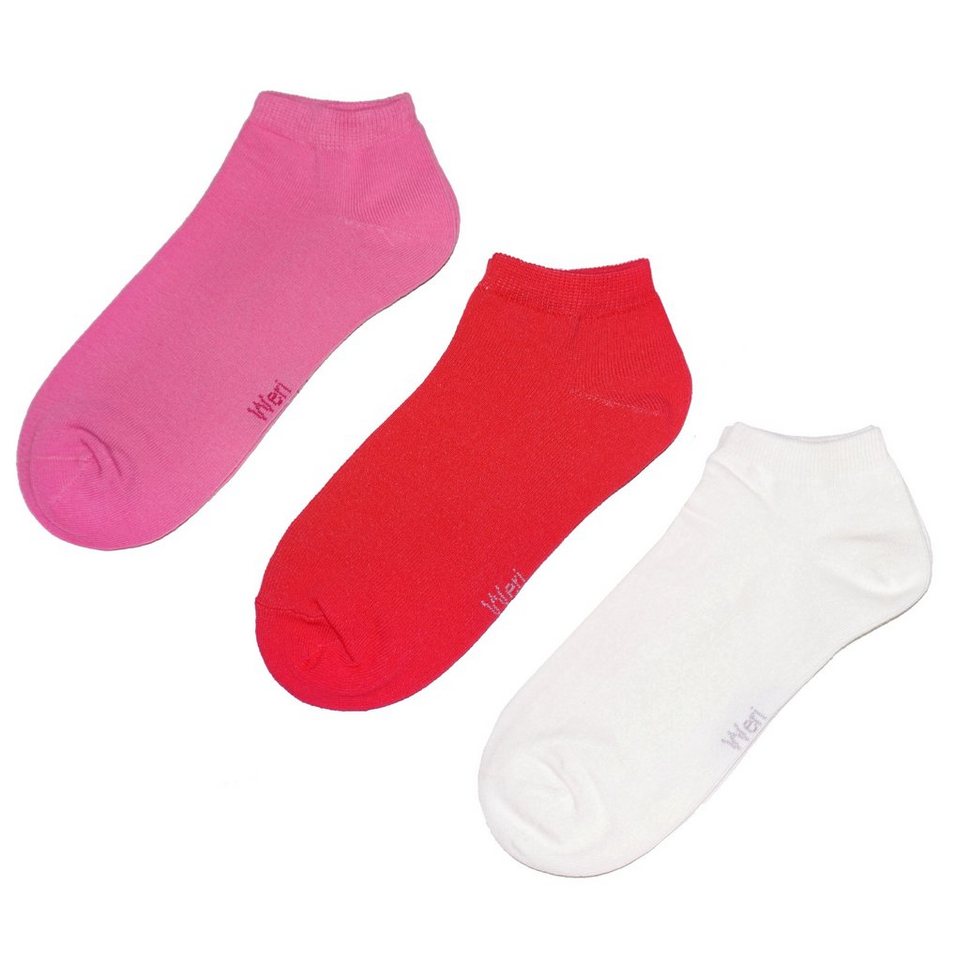 WERI SPEZIALS Strumpfhersteller GmbH Sneakersocken Sneakersocken 3-er Pack für Kinder Erwachsene>Einfarbig< Baumwolle (Set, 3-Paar) 3er-Pack von WERI SPEZIALS Strumpfhersteller GmbH