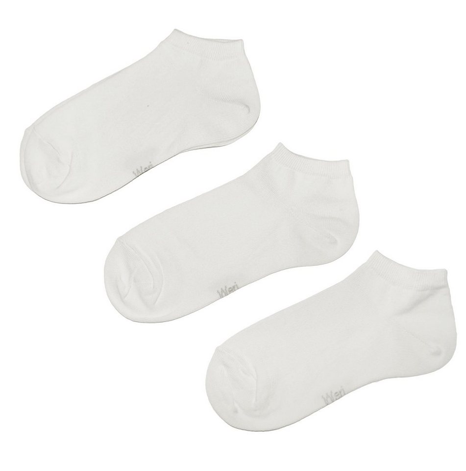 WERI SPEZIALS Strumpfhersteller GmbH Sneakersocken Sneakersocken 3-er Pack für Kinder Erwachsene>Einfarbig< Baumwolle (Set, 3-Paar) 3er-Pack von WERI SPEZIALS Strumpfhersteller GmbH