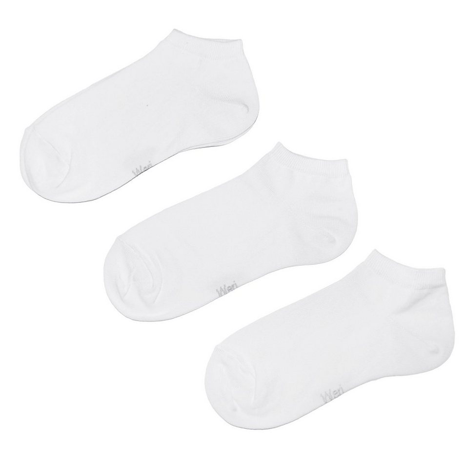 WERI SPEZIALS Strumpfhersteller GmbH Sneakersocken Sneakersocken 3-er Pack für Kinder Erwachsene>Einfarbig< Baumwolle (Set, 3-Paar) 3er-Pack von WERI SPEZIALS Strumpfhersteller GmbH