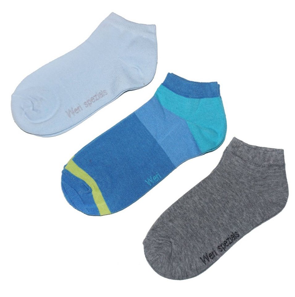 WERI SPEZIALS Strumpfhersteller GmbH Sneakersocken Sneakersocken 3-er Pack Kinder Erwachsene >Sport Modern< Baumwolle (Set) 3er-Pack von WERI SPEZIALS Strumpfhersteller GmbH