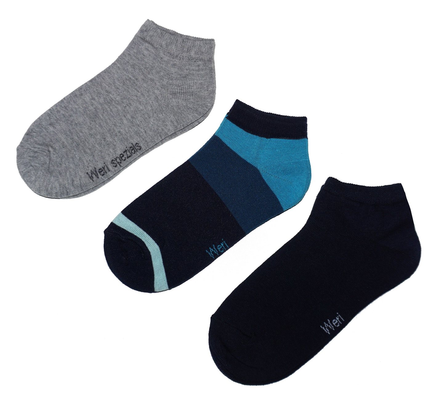 WERI SPEZIALS Strumpfhersteller GmbH Sneakersocken Sneakersocken 3-er Pack Kinder Erwachsene >Sport Modern< Baumwolle (Set) 3er-Pack von WERI SPEZIALS Strumpfhersteller GmbH