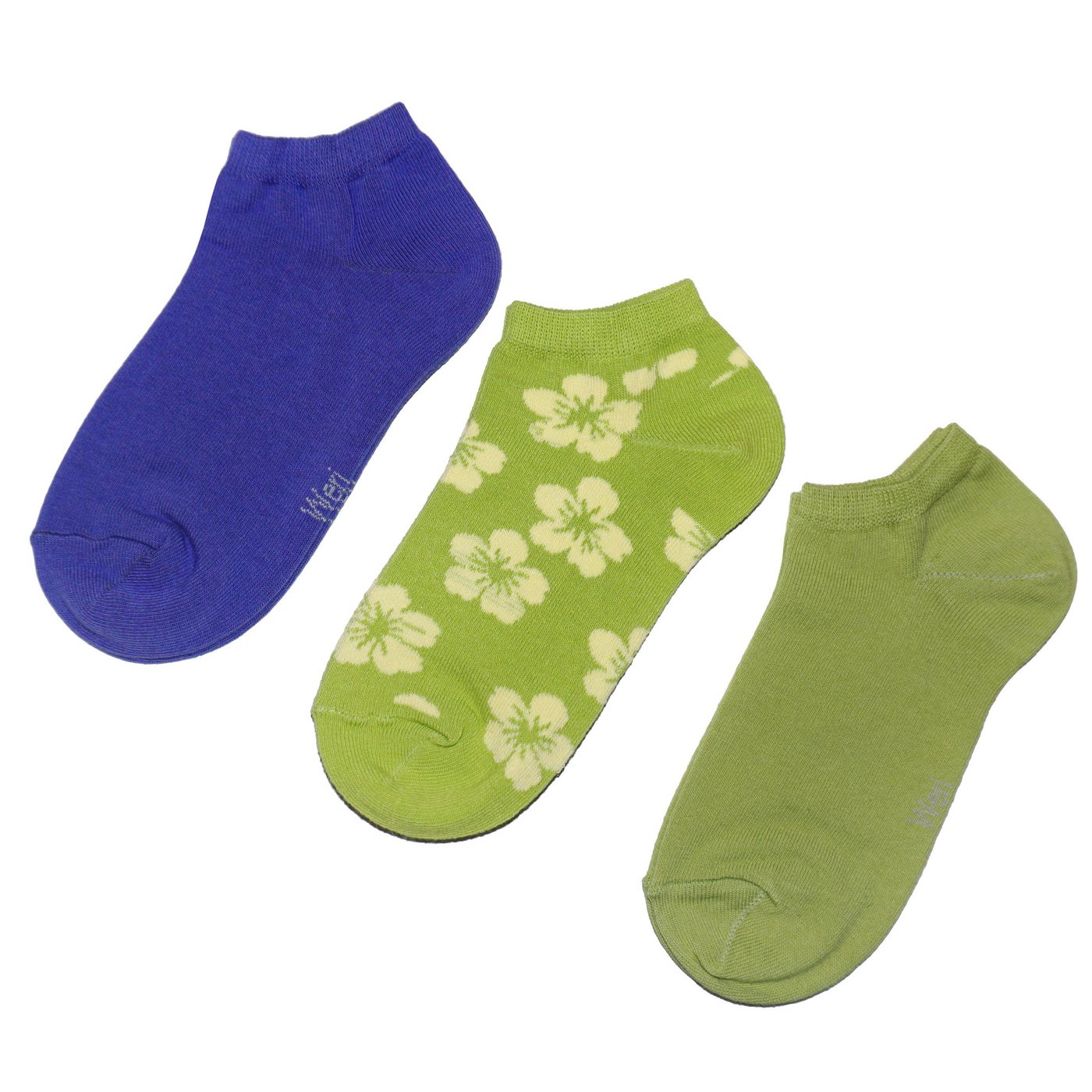 WERI SPEZIALS Strumpfhersteller GmbH Sneakersocken Sneakersocken 3-er Pack für Mädchen und Damen >>Hawaii<< aus Baumwolle (Set) 3er-Pack von WERI SPEZIALS Strumpfhersteller GmbH