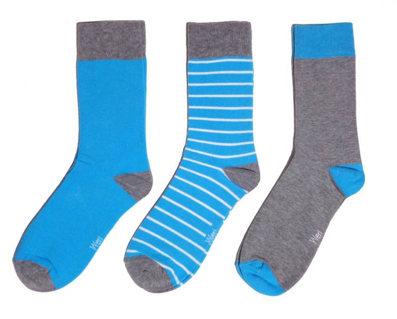 WERI SPEZIALS Strumpfhersteller GmbH Basicsocken Herren Socken 3-er Pack >Modern< weiche Baumwolle (Set) 3er-Pack von WERI SPEZIALS Strumpfhersteller GmbH