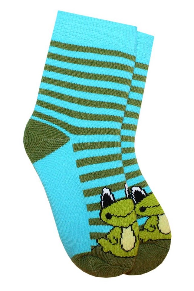 WERI SPEZIALS Strumpfhersteller GmbH Thermosocken Kinder Plüsch Socken Thermo Voll Frottee >>Frosch<< mit Baumwolle von WERI SPEZIALS Strumpfhersteller GmbH