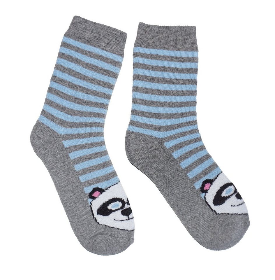 WERI SPEZIALS Strumpfhersteller GmbH Thermosocken Kinder Plüsch Socken Thermo Voll Frottee >>Panda<< mit Baumwolle von WERI SPEZIALS Strumpfhersteller GmbH