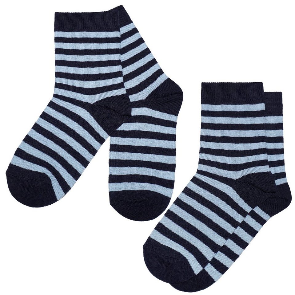 WERI SPEZIALS Strumpfhersteller GmbH Basicsocken Kinder Socken 2-er Pack >>Farbige Ringel<< aus Baumwolle (Set) von WERI SPEZIALS Strumpfhersteller GmbH