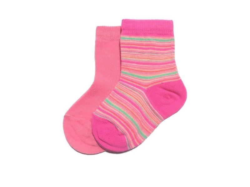 WERI SPEZIALS Strumpfhersteller GmbH Basicsocken Kinder Socken 2-er Pack >>Feine Ringel und UNI<< weiche Baumwolle (Set) 2-er Pack von WERI SPEZIALS Strumpfhersteller GmbH