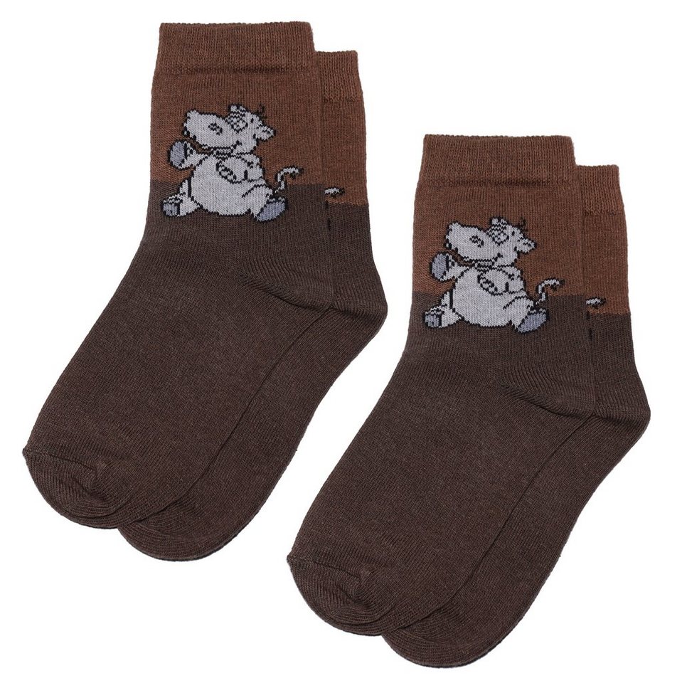 WERI SPEZIALS Strumpfhersteller GmbH Basicsocken Kinder Socken 2-er Pack >>Nilpferd<< aus Baumwolle (Set) 2er-Pack von WERI SPEZIALS Strumpfhersteller GmbH