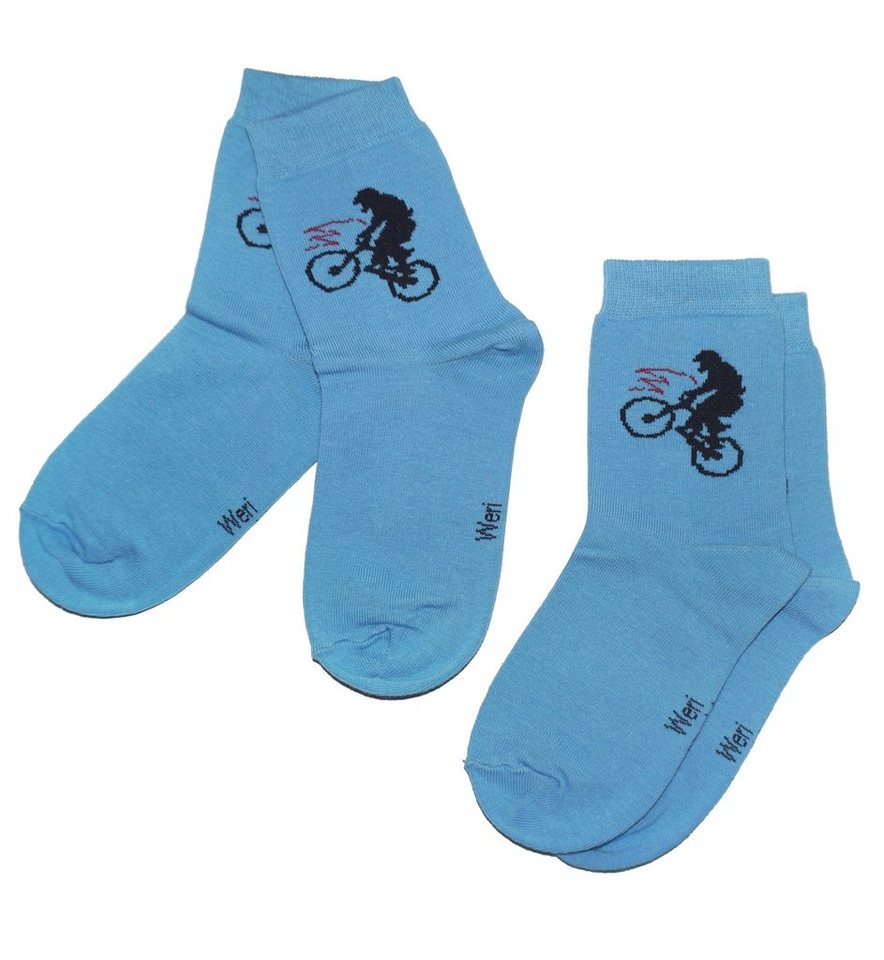 WERI SPEZIALS Strumpfhersteller GmbH Basicsocken Kinder Socken 2-er Pack für Jungs >>Biker<< aus Baumwolle (Set) von WERI SPEZIALS Strumpfhersteller GmbH