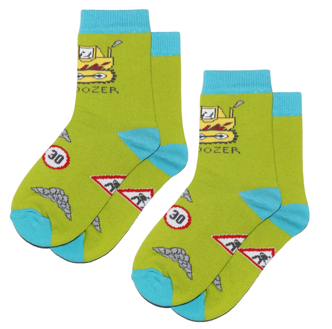 WERI SPEZIALS Strumpfhersteller GmbH Basicsocken Kinder Socken 2-er Pack für Jungs >>Bulldozer<< aus Baumwolle (Set) 2er-Pack von WERI SPEZIALS Strumpfhersteller GmbH