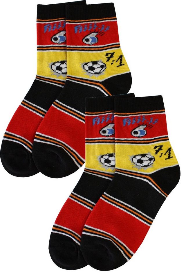 WERI SPEZIALS Strumpfhersteller GmbH Basicsocken Kinder Socken 2-er Pack für Jungs >>Fußballfan<< aus Baumwolle (Set) von WERI SPEZIALS Strumpfhersteller GmbH