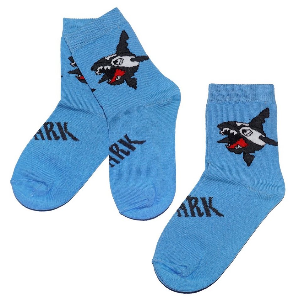 WERI SPEZIALS Strumpfhersteller GmbH Basicsocken Kinder Socken 2-er Pack für Jungs >>Shark<< aus Baumwolle (Set) 2er-Pack von WERI SPEZIALS Strumpfhersteller GmbH