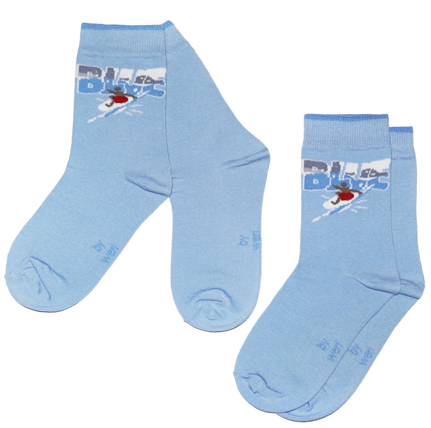 WERI SPEZIALS Strumpfhersteller GmbH Basicsocken Kinder Socken 2-er Pack für Jungs >>Surf: Blue Wave<< aus Baumwolle (Set) 2er-Pack von WERI SPEZIALS Strumpfhersteller GmbH