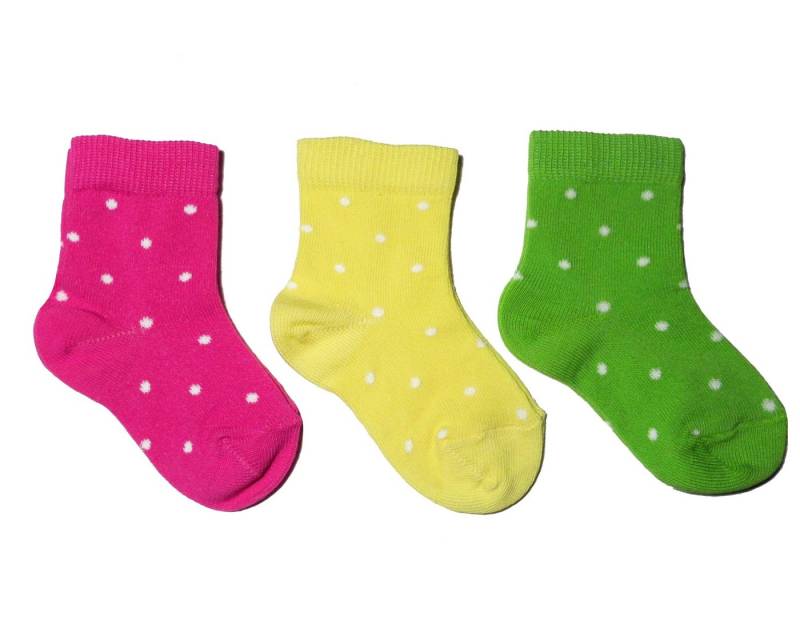 WERI SPEZIALS Strumpfhersteller GmbH Basicsocken Kinder Socken 3-er Pack >>Lustige Tupfen<< weiche Baumwolle (Set) 3er-Pack von WERI SPEZIALS Strumpfhersteller GmbH