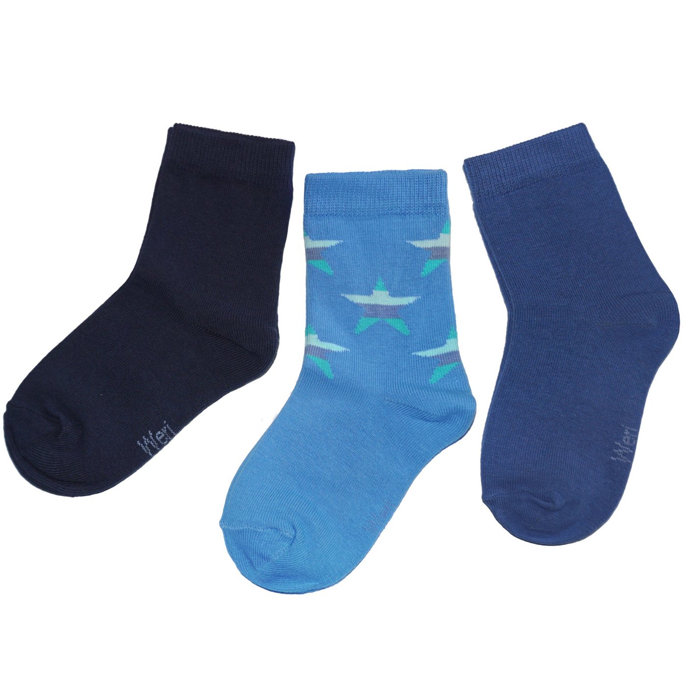 WERI SPEZIALS Strumpfhersteller GmbH Socken Kinder Socken 3-er Pack für Jungs >>Sterne<< aus Baumwollle (Set) 3er-Pack von WERI SPEZIALS Strumpfhersteller GmbH