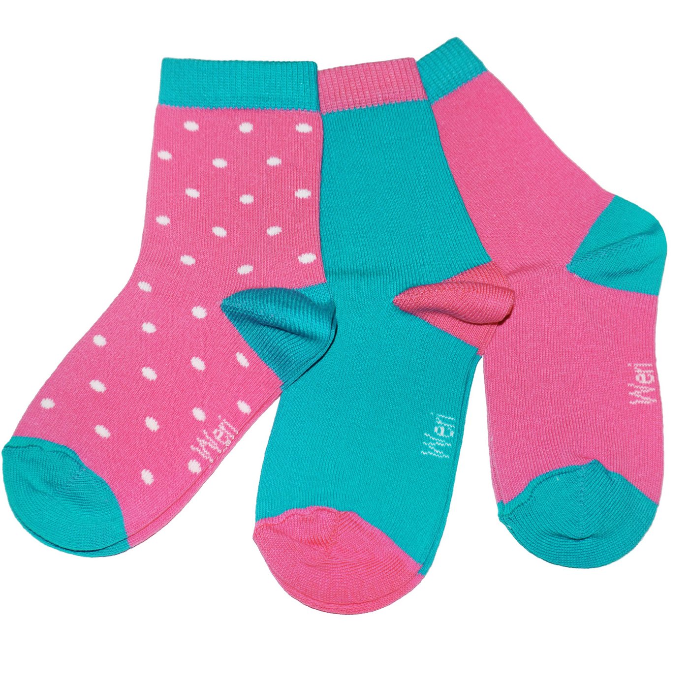 WERI SPEZIALS Strumpfhersteller GmbH Basicsocken Kinder Socken 3-er Pack für Mädchen >>Pünktchen<< aus Baumwolle (Set) 3er-Pack von WERI SPEZIALS Strumpfhersteller GmbH