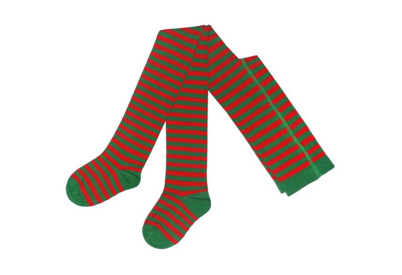 WERI SPEZIALS Strumpfhersteller GmbH Strickstrumpfhose Kinder-Strickstrumpfhose „Weihnachten Ringel“ aus weicher Baumwoll von WERI SPEZIALS Strumpfhersteller GmbH
