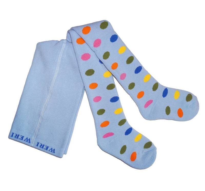 WERI SPEZIALS Strumpfhersteller GmbH Strickstrumpfhose Kinderstrumpfhosen Thermo Voll Frottee >Plüsch Große Punkte< Baumwolle von WERI SPEZIALS Strumpfhersteller GmbH