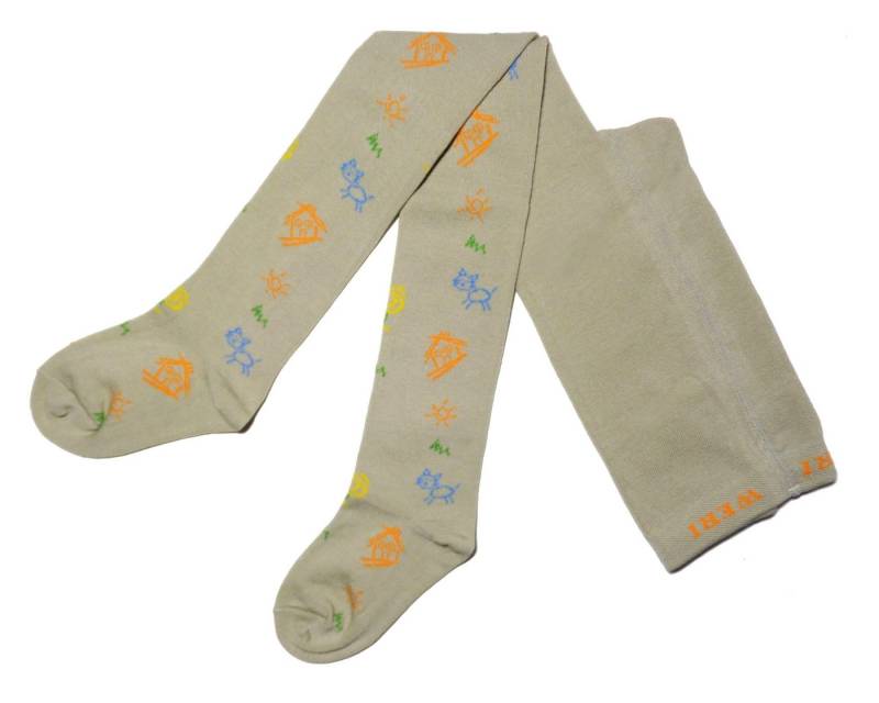 WERI SPEZIALS Strumpfhersteller GmbH Strickstrumpfhose Kinderstrumpfhosen für Mädchen >>Katzenhaus<< weiche Baumwolle von WERI SPEZIALS Strumpfhersteller GmbH
