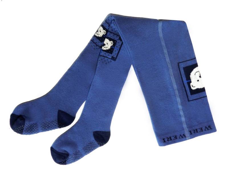 WERI SPEZIALS Strumpfhersteller GmbH Strickstrumpfhose Krabbelstrumpfhose mit ABS Beschichtung >>Bär<< weiche Baumwolle von WERI SPEZIALS Strumpfhersteller GmbH