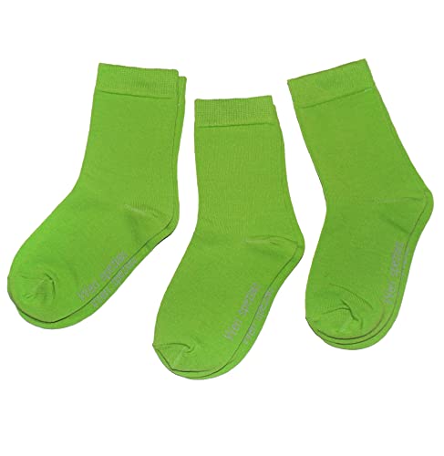 Weri Spezials Baby und Kinder Socken für Mädchen Baumwolle in 3er Set Uni Glatte 3er Pack grüne Töne (27-30, Kiwi Uni) von Weri Spezials