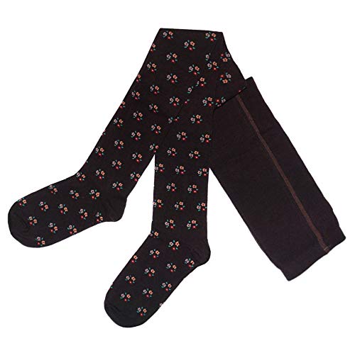 Weri Spezials Damenstrumpfhose Blickdicht Baumwolle in verschiedenen Muster- und Farbvariationen. (38-40, Schoko Blümchen) von Weri Spezials