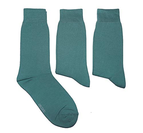 Weri Spezials Herren Socken in 3er Pack - mehrere tolle Farben - mit Komfortbund aus Baumwolle. Für Business und Freizeit. (47-48, Agatgrün Uni) von Weri Spezials