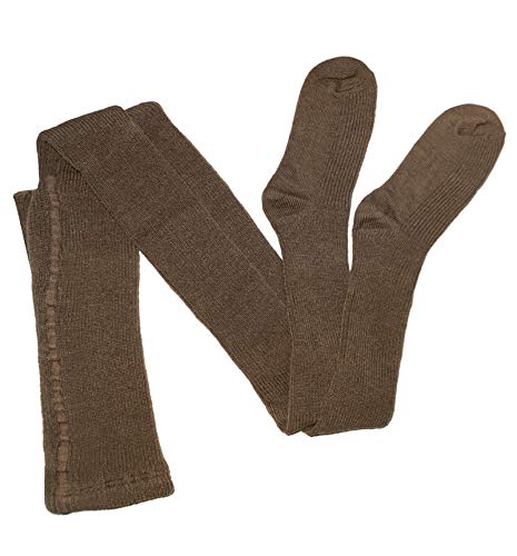 Weri Spezials Wolle Damenstrumpfhose - auch mit Doppelkompfortzwickel 1:1 Rippe und Rhomben Muster. Die Ware auch in Körpergröße bis 164 cm. geeignet. (52-54, Modebraun Rippe) von Weri Spezials