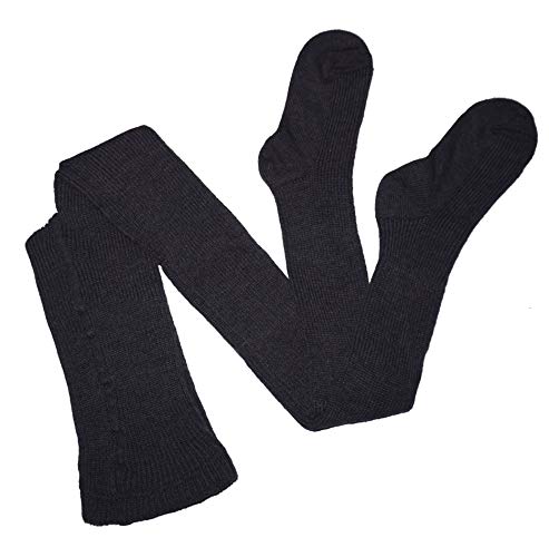 Weri Spezials Wolle Damenstrumpfhose - auch mit Doppelkompfortzwickel 1:1 Rippe und Rhomben Muster. Die Ware auch in Körpergröße bis 164 cm. geeignet. (52-54K, Anthrazit Rippe) von Weri Spezials