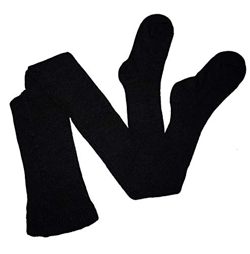 Weri Spezials Wolle Damenstrumpfhose - auch mit Doppelkompfortzwickel 1:1 Rippe und Rhomben Muster. Die Ware auch in Körpergröße bis 164 cm. geeignet. (56-58K, Schwarz Rippe) von Weri Spezials