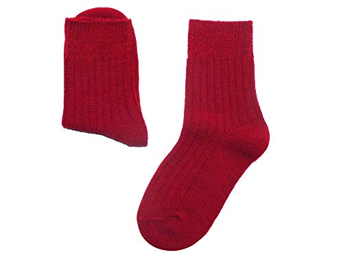 WERI SPEZIALS wertfolle warme natur Socke für Damen mit verschiedenen Wolleanteil und Acryl. Grobstrick, weich und Wärme. (35-38, Rubin Rippe Wolle/Acryl) von WERI SPEZIALS