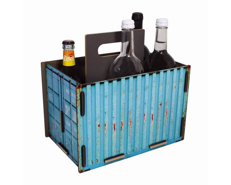 WERKHAUS® Flaschenkorb Werkhaus - Sixpack "Container" Türkis Flaschenträger, - korb (CO1503) von WERKHAUS®