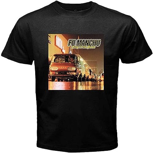 Fu Manchu King of The Road Album Cover Men's Black T-Shirt T-Shirts & Hemden(Large) von WERLONG95