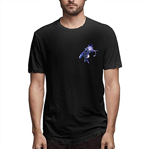 Hyperdimension Neptunia Neptune Men Men's Printed Left Chest Cotton Short Sleeve T-Shirt Two Sided Pattern T-Shirts & Hemden(3X-Large) von WERLONG95