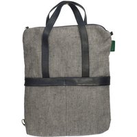 Rucksack aus Leinen und Leder, blau-meliert von WERNER