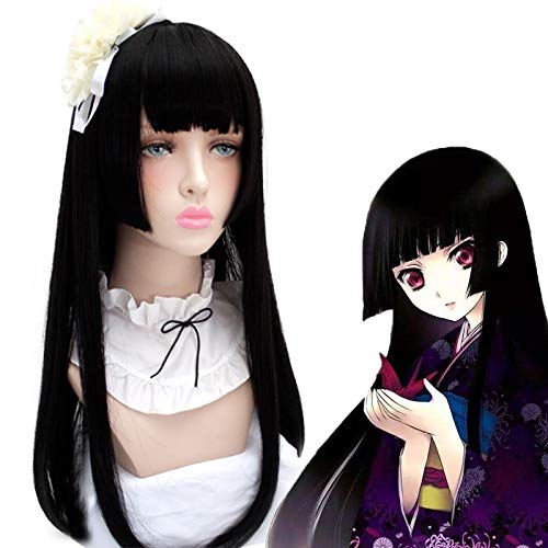 Anime Mode Hime Cut Perücken Frauen Haar Mädchen Kawaii Lolita Cosplay Perücke Hitzebeständige synthetische Perücke Halloween Karneval Party von WERNG