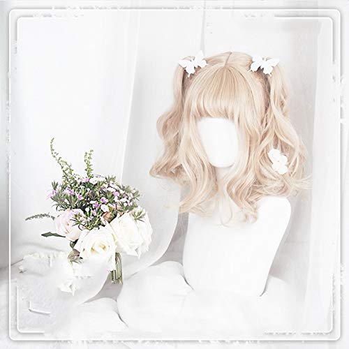 Frauen Lolita Perücke Kawaii Cosplay Perücke Hitzebeständige synthetische Perücke Halloween Karneval Party Cosplay Mädchen Haar Perücken + Perücke Kappe als das Bild von WERNG