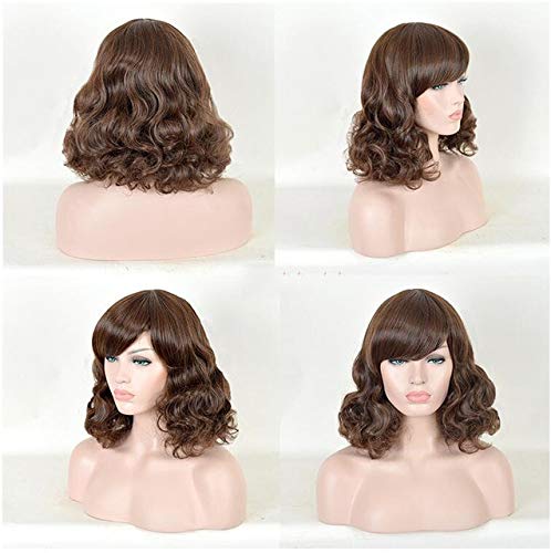 Kurze lockige Bob Perücken Damen Naturhaar Perücken weiblich synthetische hitzebeständige Faser Cosplay Perücke hell Kurze lockige Bob Perücken Damen Naturhaar Perücken weiblich synthetische hitzebeständige Faser Cosplay Perücke hell von WERNG