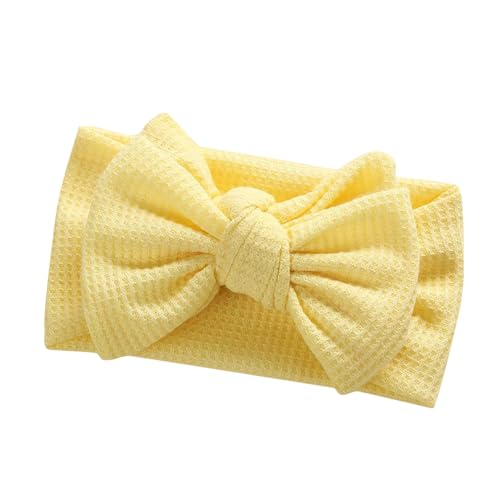 WERNZATT-Baby Girl Bow Headband Niedlich Stretchy Bow Schweißband Kleidung Zubehör Mode Haarschmuck (Leuchtendes Gelb, One Size) von WERNZATT