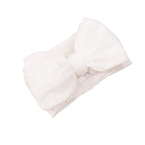 WERNZATT-Baby Girl Bow Headband Niedlich Stretchy Bow Schweißband Kleidung Zubehör Mode Haarschmuck (Weiß 1, One Size) von WERNZATT