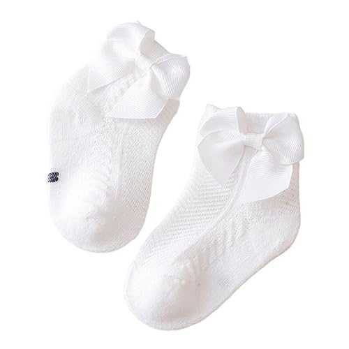 WERNZATT-Baby Mädchen Knöchel Socken weiche dünne Baumwolle Baby Bow Sommer Socken geeignet für 1-3 Jahre alt Baby (Weiß, 1-3 Years) von WERNZATT