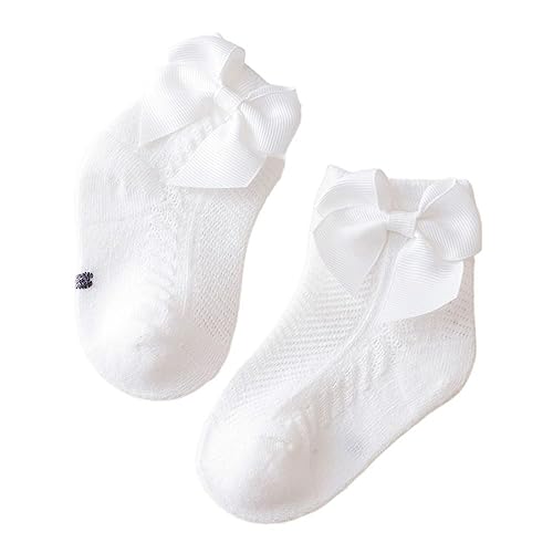 WERNZATT-Baby Mädchen Knöchel Socken weiche dünne Baumwolle Baby Bow Sommer Socken geeignet für 1-3 Jahre alt Baby (Weiß, 3-6 Months) von WERNZATT