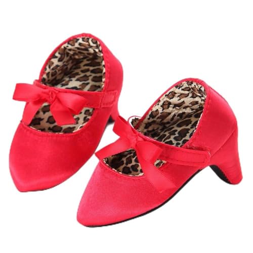 WERNZATT-Baby Mädchen Prinzessin Schuhe Bowknot weiches Leder Baby High Heels Baby Krabbeln Schuhe Fotografie Requisiten (Rot, 6-8 Months) von WERNZATT