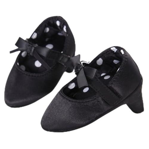 WERNZATT-Baby Mädchen Prinzessin Schuhe Bowknot weiches Leder Baby High Heels Baby Krabbeln Schuhe Fotografie Requisiten (Schwarz, 6-8 Months) von WERNZATT