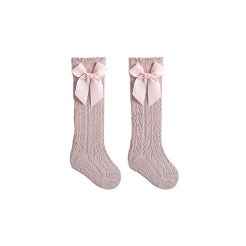 WERNZATT-Baby Mädchen lange Bogen Prinzessin Socken Frühling und Sommer dünne Mesh Kniestrümpfe für 1-3 Jahre altes Baby (Rosa, 0-1 Years) von WERNZATT