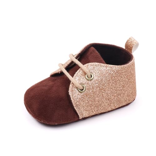 WERNZATT-Baby Schuhe Baby Jungen Mädchen Kleinkind Schuhe Walking Schuhe Leichtgewicht Anti-Rutsch 0-18 Monate Baby Schuhe (Dunkelbraun, 12-18 Months) von WERNZATT