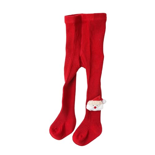 WERNZATT-Baby Strumpfhosen Knit Leggings Elastic Band Elk Santa Strumpfhosen Strumpfhosen Weihnachten Socken Warme Strümpfe (Red, 0-6 Months) von WERNZATT